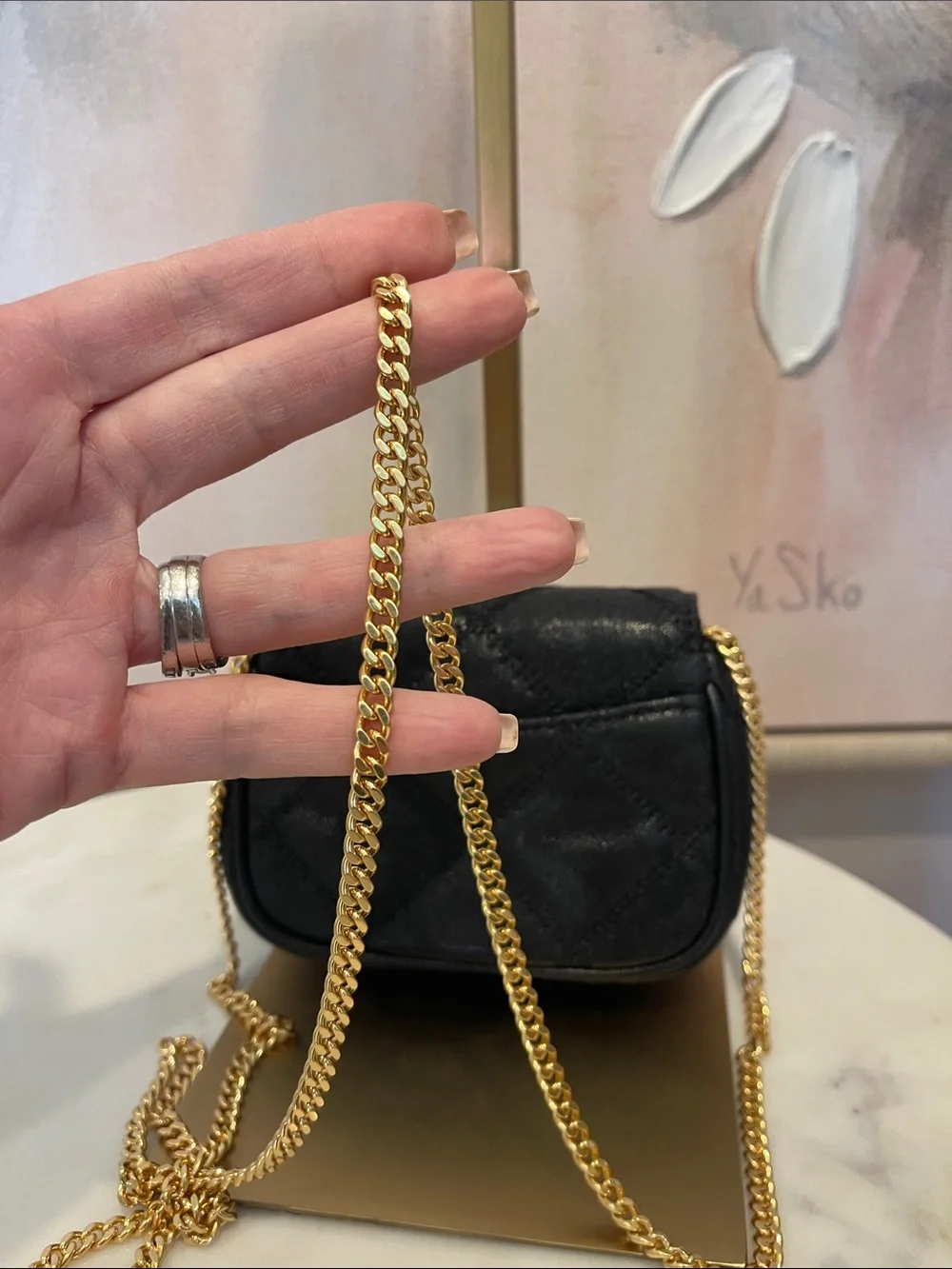 NWT Tory Burch Black Willa Micro Crossbody with Gold Logo